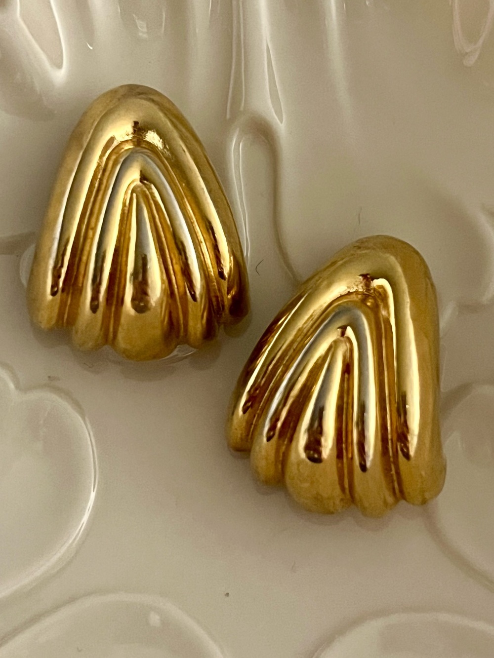 St. John Gold Tone Clip On Earrings